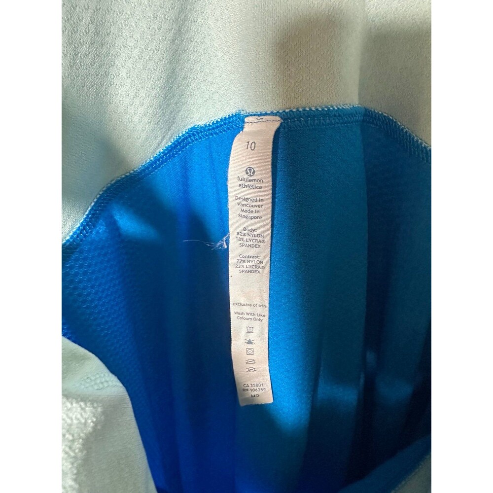 Lululemon Tame Me Tank Top Womens 10 Beach Blanket Blue Aqua Drawstring Side - Picture 6 of 7